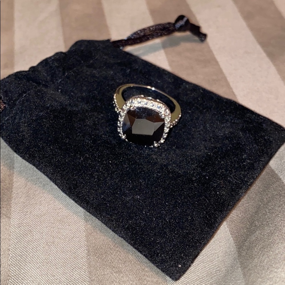 New - Black Onyx & Diamond Accent Ring - 7